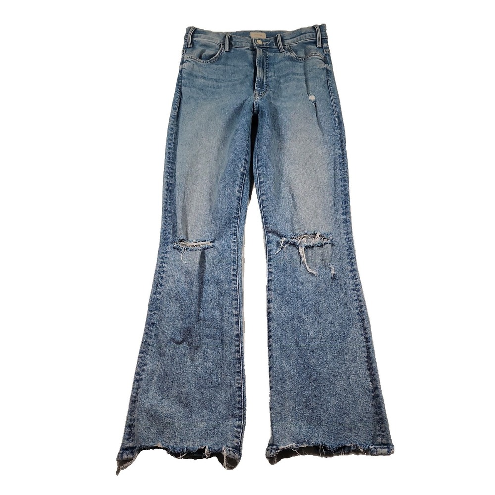 Mother Jeans Womens 28 The Hustler Ankle Chew Baggy Flare Distressed Y2K